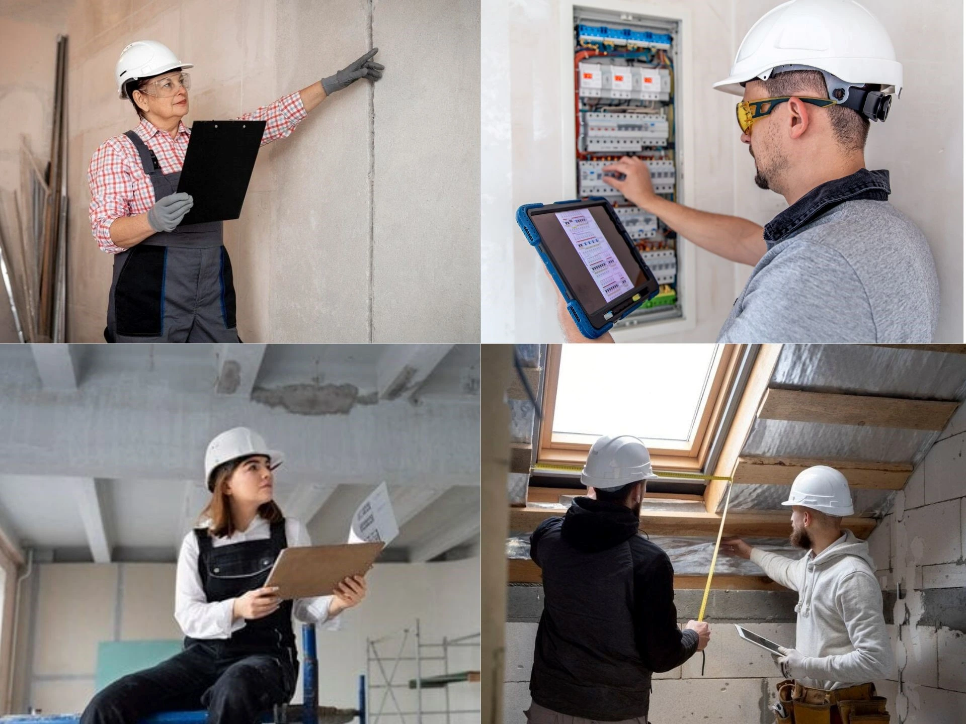 Home Inspector doing thorough inspection
