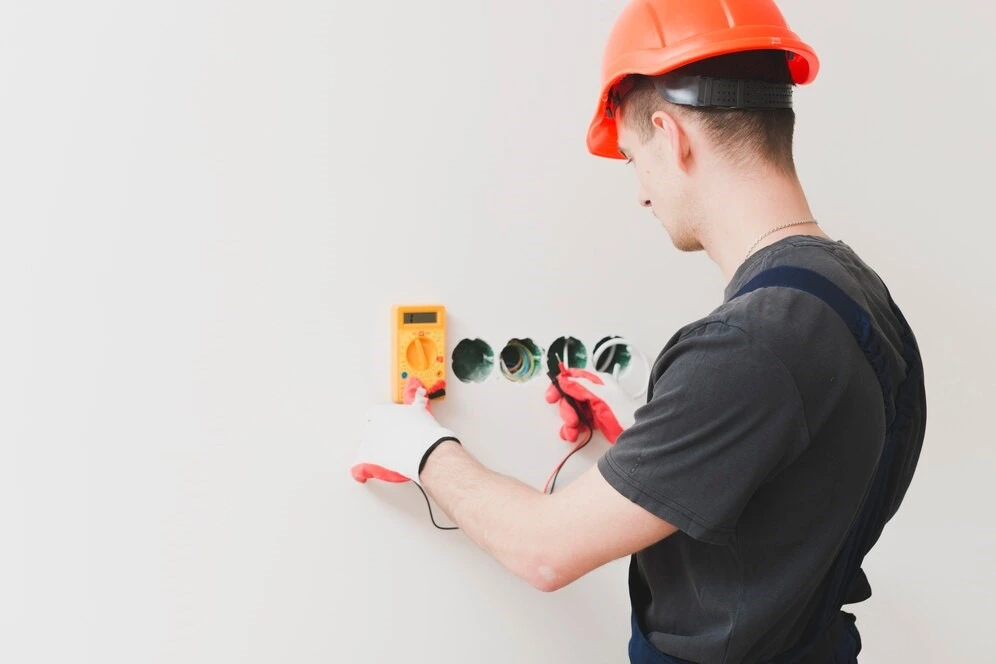 Inspector Inspecting electrical wiring